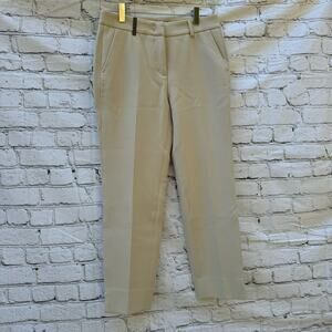 Peserico Trouser Cropped Tailored Handmade Khaki Italian Size 40 Versatile Work